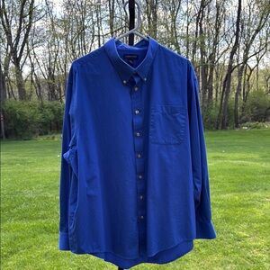 Men's Lands End Blue Button-Down Shirt Sz 2XL